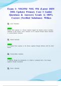 Exam 1&colon; NSG554&sol; NSG 554 &lpar;Latest 2025&sol; 2026 Update&rpar; Primary Care I Guide&vert; Questions & Answers&vert; Grade A&vert; 100&percnt; Correct &lpar;Verified Solutions&rpar;- Wilkes