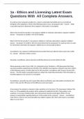 1a - Ethics and Licensing Latest Exam Questions With  All Complete Answers&period;