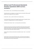 Ethical and Professional Standards Practice Questions With Correct Answers&period;