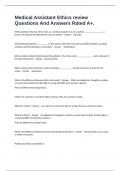 Medical Assistant Ethics review Questions And Answers Rated A&plus;&period;