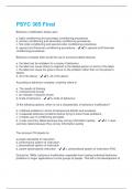 PSYC 365 Final Questions and Answers 100&percnt; Solved correctly