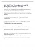 HA 3347 Final Exam Questions With Complete Verified Solutions&period;