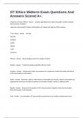 OT Ethics Midterm Exam Questions And Answers Scored A&plus;&period;