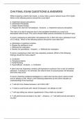 CHA FINAL EXAM QUESTIONS & ANSWERS