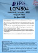  LCP4804 Assignment 1 QUIZ &lpar;ANSWERS&rpar; Semester 1 2025 - DISTINCTION GUARANTEED