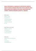 NR547 DIFFERENTIAL DIAGNOSIS IN PSYCHIATRIC MENTAL HEALTH ACROSS LIFESPAN PRACTIUM LATEST UPDATED 2025 FINAL EXAM WITH COMPLETE DETAILED QUESTIONS AND CORRECT VERIFIED ANSWERS ALREADY A&plus; GRADED