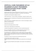 CRITICAL CARE PARAMEDIC &lpar;KYLE FAUDREE'S FLIGHT PARAMEDIC CERTIFICATION&rpar; STUDY GUIDE CORRECT 100&percnt;