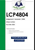 LCP4804 Assignment 1 &lpar;QUALITY ANSWERS&rpar; Semester 1 2025