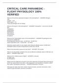 CRITICAL CARE PARAMEDIC - FLIGHT PHYSIOLOGY 100&percnt; VERIFIED