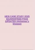 HESI CASE STUDY 2O25 &vert;GUARANTEED PASS &vert;UPDATED &lpar;Alzheimer's Disease&rpar;