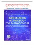 Test Bank for Information Technology for Management&colon; Driving Digital Transformation to Increase Local and Global Performance&comma; Growth and Sustainability 12th Edition by Efraim Turban&comma; Carol Pollard and Gregory Wood