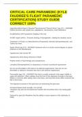CRITICAL CARE PARAMEDIC &lpar;KYLE FAUDREE'S FLIGHT PARAMEDIC CERTIFICATION&rpar; STUDY GUIDE CORRECT 100&percnt;
