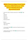 NR293 Pharmacology Actual Exam  Questions With Reviewed 100&percnt;  Correct Detailed Answers  Guaranteed Pass&excl;&excl; 
