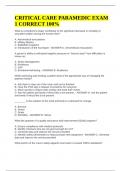 CRITICAL CARE&sol;FLIGHT PARAMEDIC EXAM CORRECT QUESTIONS & ANSWERS LATEST UPDATE 2025 COMPLETE EXAM BUNDLE