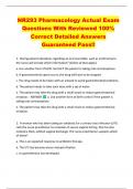NR293 Pharmacology Actual Exam  Questions With Reviewed 100&percnt;  Correct Detailed Answers  Guaranteed Pass&excl;&excl; 