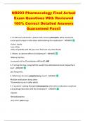 NR293 Pharmacology Final Actual  Exam Questions With Reviewed  100&percnt; Correct Detailed Answers  Guaranteed Pass&excl;&excl; 