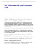 LPP Ethics exam with complete answers 2025&period;