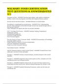 WALMART FOOD&sol;SAFETY TEST CORRECT QUESTIONS & ANSWERS 2025 LATEST UPDATE 100&percnt; VERIFIED COMPLETE FULL SOLUTIONS PACK&excl;&excl;&excl;EXAM BUNDLE