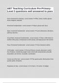ABT Teaching Curriculum Pre-Primary-Level 3 questions well answered to pass