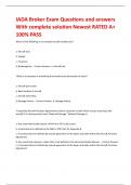 IADA Broker Exam Questions and answers With complete solution Newest RATED A&plus; 100&percnt; PASS