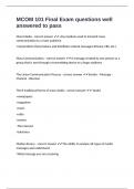 MCOM 101 Final Exam questions well answered to pass