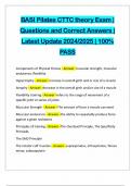 BASI Pilates CTTC theory Exam &vert; Questions and Correct Answers &vert; Latest Update 2024&sol;2025 &vert; 100&percnt; PASS