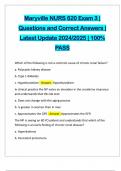 Maryville NURS 620 Exam 3 &vert; Questions and Correct Answers &vert; Latest Update 2024&sol;2025 &vert; 100&percnt; PASS