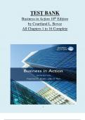 Test Bank for Business in Action 10th Edition by Courtland L&period; Bovee and Thill Chapters 1 to 16 Covered GRADED A&plus;