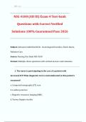 NSG 4100 &lpar;AHIII&rpar; EXAM 4 TESTBANK  QUESTIONS WITH CORRECT VERIFIED SOLUTIONS 100&percnt; GUARANTEED PASS