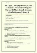 NSG 3850 &sol; NSG3850 Exam 4 Galen  &vert; 2026&sol;2027 &vert; Pathophysiology for Nurses II &vert; Questions & Answers with Rationales &vert; Grade A &vert; Verified Solutions