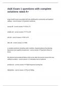 A&E Exam 1 questions with complete solutions rated A&plus;