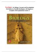 Test Bank - for Biology Concepts and Investigations 5th Edition by Mari&euml;lle Hoefnagels&comma; All Chapters &vert;&vert; Complete with Explanations Grade A&plus; 2025