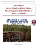 Solution Manual For Research Methods For Business Students&comma; 8th Edition by Mark Saunders&comma; Philip Lewis&comma; verified chapters 1 - 14 questions with complete solutions&period;