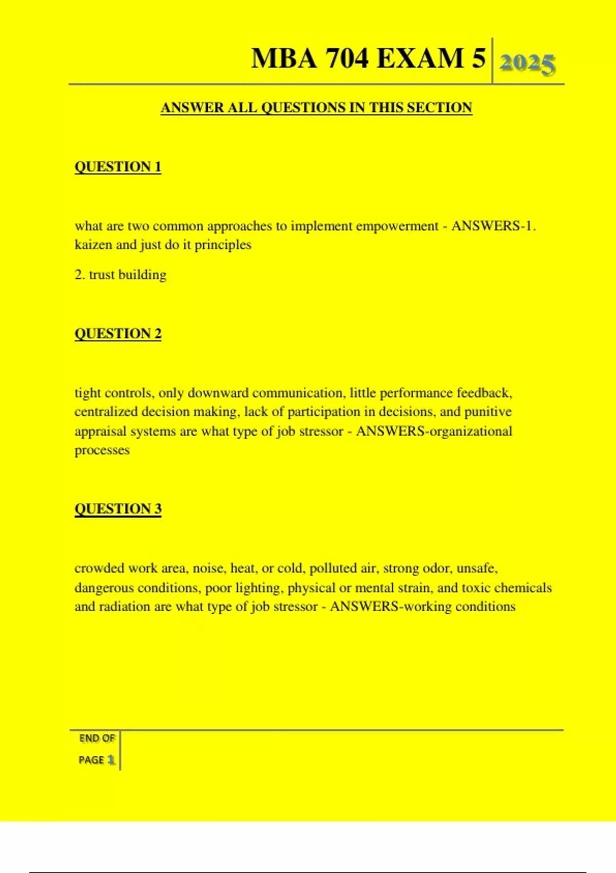 Mba 704 Exam 5 Questions And Answers 2025 Mba 704 Stuvia Us