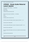 CPMSM - Study Guide Material Latest Update
