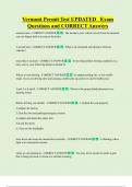 Vermont Permit Test UPDATED Exam Questions and CORRECT Answers