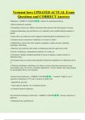 Vermont laws UPDATED ACTUAL Exam Questions and CORRECT Answers