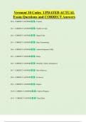Vermont 10 Codes UPDATED ACTUAL Exam Questions and CORRECT Answers