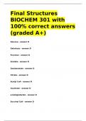 Final Structures BIOCHEM 301 with 100- correct answers &lpar;graded A&plus;&rpar;&period;