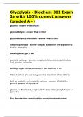 Glycolysis - Biochem 301 Exam 2a with 100- correct answers &lpar;graded A&plus;&rpar;&period;