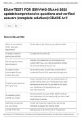 EXAM TEST 1 FOR &lpar;DRIVING GUAM&rpar; 2025 update&vert;comprehensive questions and verified answers &lpar;complete solutions&rpar; GRADE A&plus;&excl;&excl;