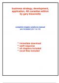 Solution  Manual for Business Strategy&comma; Development&comma; Application&comma; 4th Canadian Edition by Gary&vert; All Chapters 1-14&vert; Latest Edition