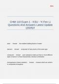 CHM 110 Exam 1 - KSU - Yi Fen Li Questions And Answers Latest Update &lpar;2025&rpar;&excl;&excl;