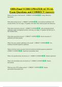 OHS-Final VCDH UPDATED ACTUAL Exam Questions and CORRECT Answers