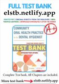  TEST BABNK COMMUNITY  ORAL HEALTH PRACTICE FOR THE DENTAL HYGIENIST  5TH EDITION BY CHRISTINE FRENCH BEATTY&period;&period; ISBN&period;&period; 9780323355254