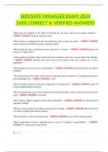 SERVSAFE MANAGER EXAM 2024 100&percnt; CORRECT & VERIFIED ANSWERS