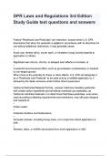 DPR Laws and Regulations 3rd Edition Study Guide test questions and answers