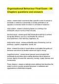 Organizational Behaviour Final Exam - All Chapters questions and answers&period;