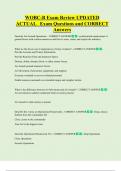 WOBC-B Exam Review UPDATED ACTUAL Exam Questions and CORRECT  Answers