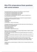 Ohio PTA Jurisprudence Exam questions with correct answers